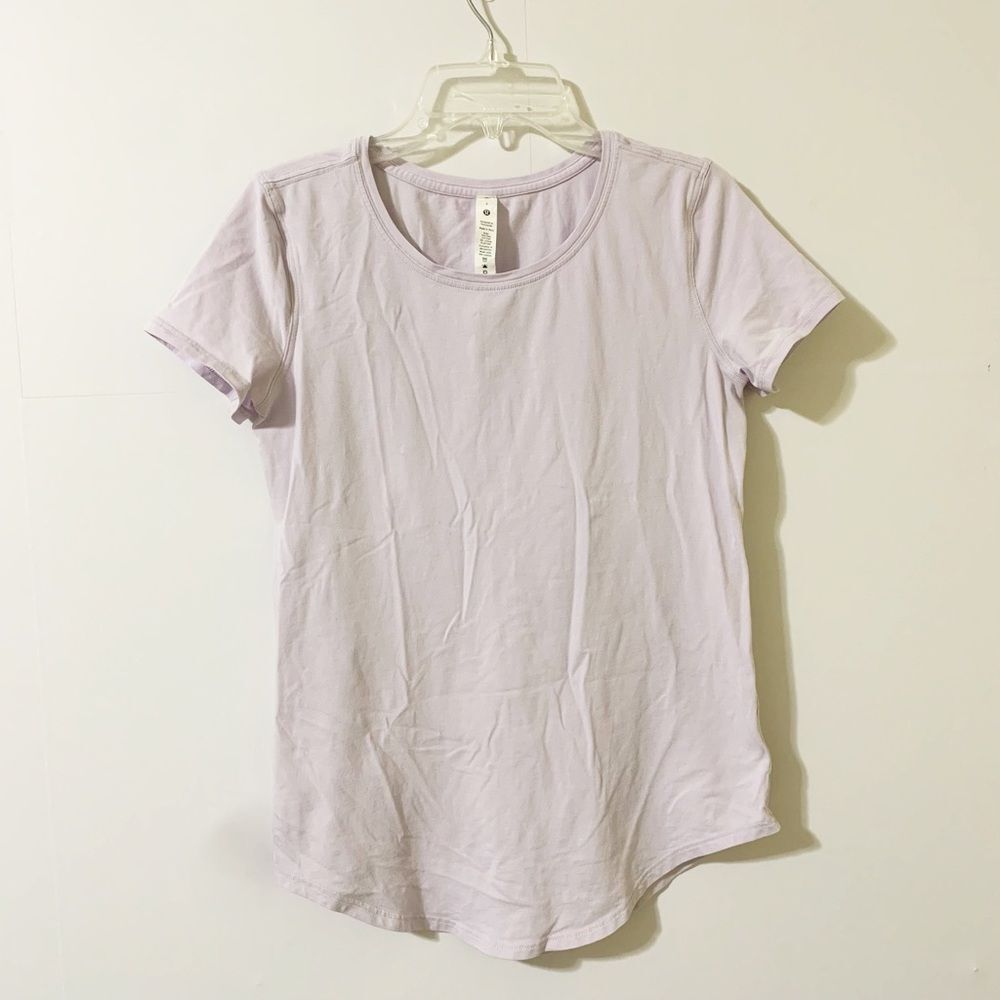 Lululemon Size 2 Light Purple Short Sleeve Pima Cotton T Shirt Tee